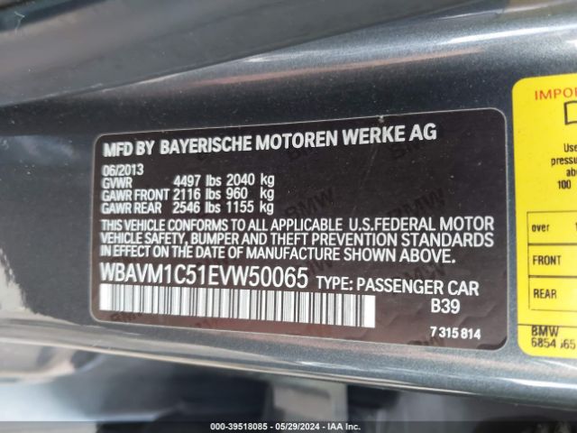 WBAVM1C51EVW50065 BMW X1 Sdrive28i