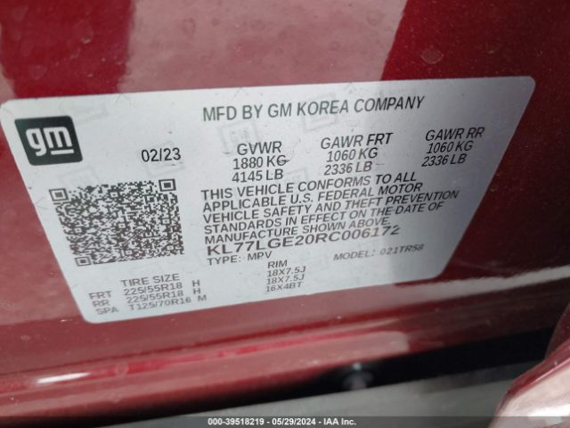 2024 CHEVROLET TRAX KL77LGE20RC006172 Photo 8