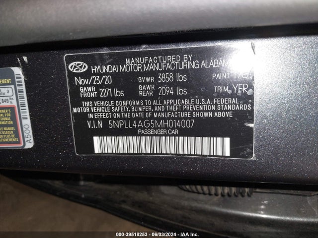Hyundai ELANTRA SE 2021 5NPLL4AG5MH014007 Image 9