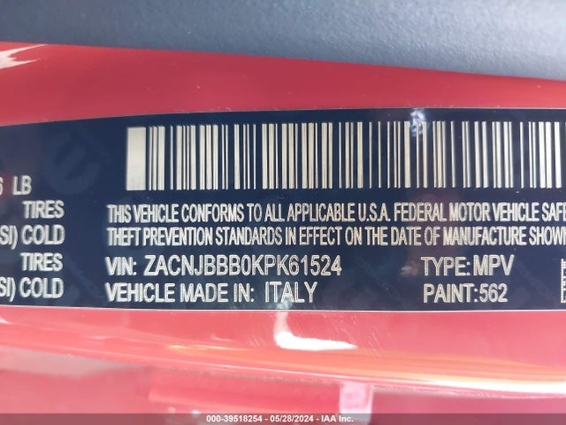 ZACNJBBB0KPK61524 Jeep Renegade Latitude 4x4