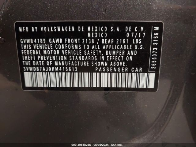 3VWDB7AJ0HM415613 Volkswagen Jetta 1.4t Se