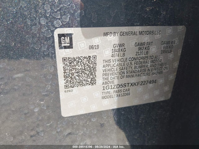 Chevrolet MALIBU LT 2019 1G1ZD5STXKF227494 Image 9