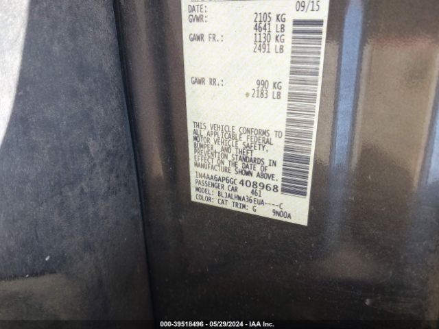 1N4AA6AP6GC408968 Nissan Maxima 3.5 Platinum