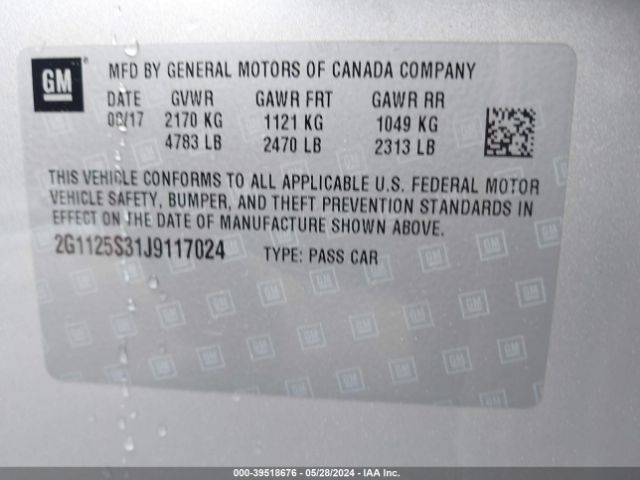 2G1125S31J9117024 Chevrolet IMPALA 2LZ