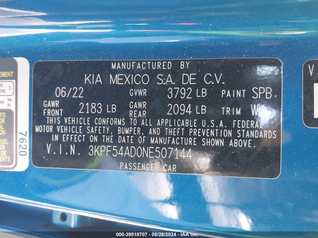 KIA Forte Gt-line 2022 3KPF54AD0NE507144 Image 9