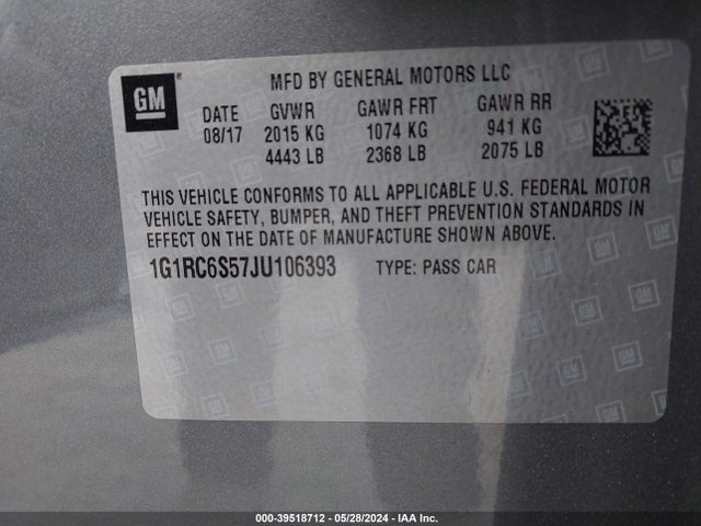 Chevrolet VOLT LT 2018 1G1RC6S57JU106393 Image 9