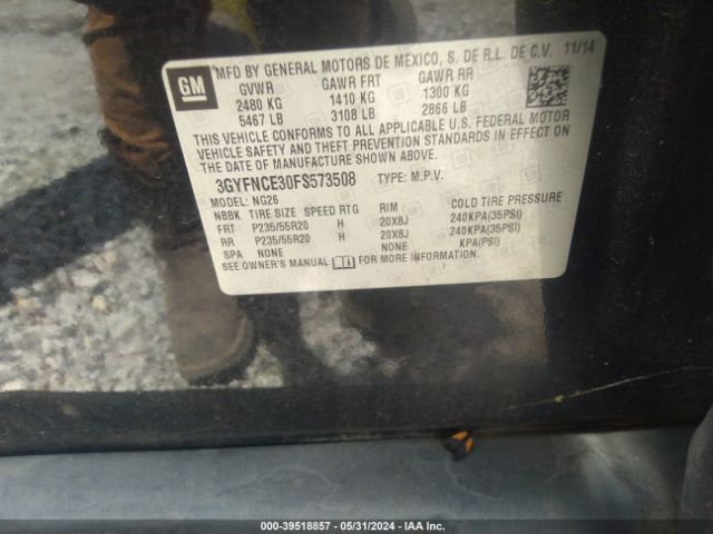 3GYFNCE30FS573508 Cadillac Srx Performance Collection