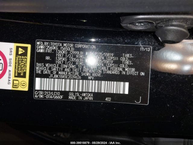 JTJBK1BA5E2039626 Lexus RX 350