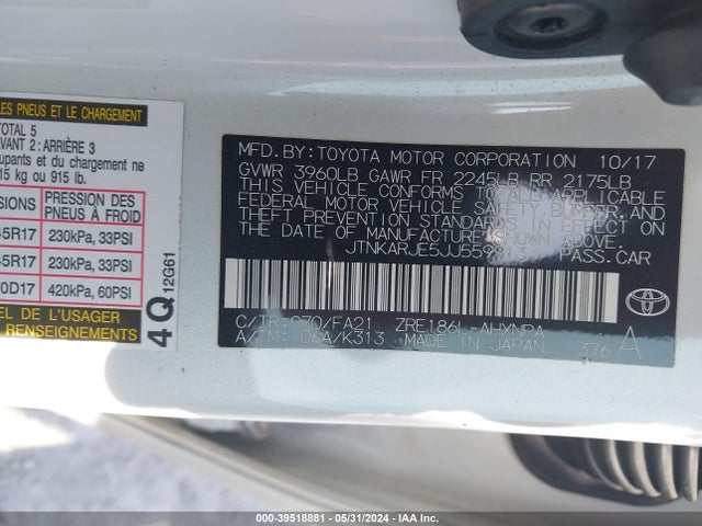 Toyota COROLLA IM 2018 JTNKARJE5JJ559913 Image 9