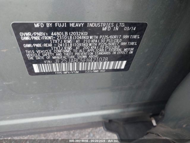 JF2SJABC5FH421078 Subaru Forester 2.5i