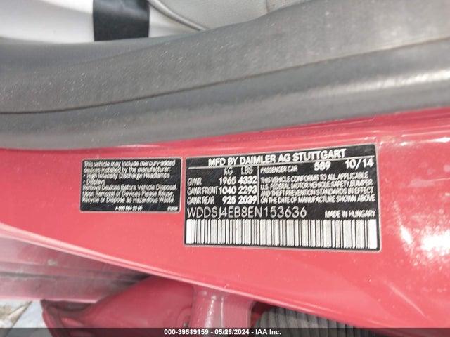 Mercedes-Benz CLA 250 2014 WDDSJ4EB8EN153636 Image 9