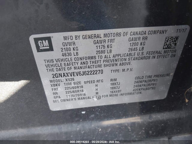 Chevrolet Equinox Premier 2018 2GNAXVEV6J6222270 Image 9