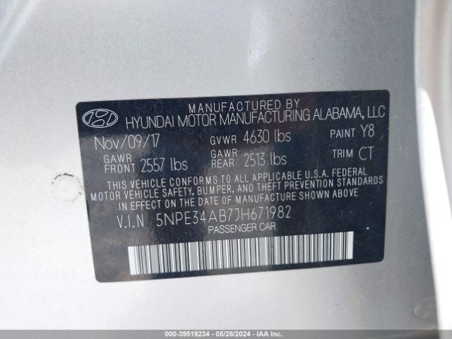 5NPE34AB7JH671982 Hyundai Sonata Sport 2.0t