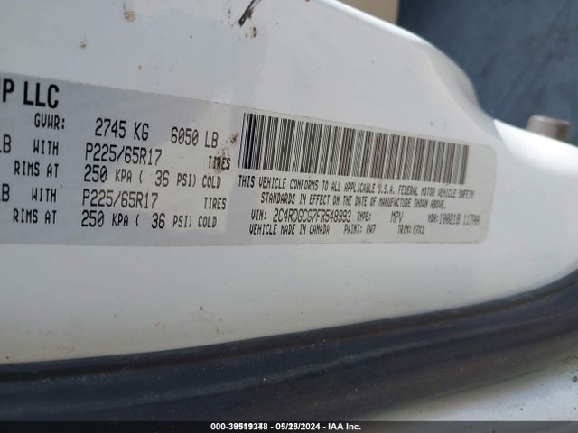 Dodge Grand Caravan Sxt 2015 2C4RDGCG7FR548993 Image 9