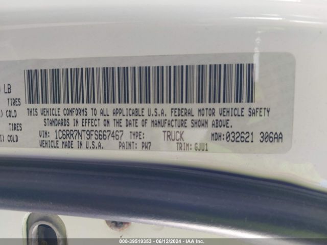 1C6RR7NT9FS667467 RAM 1500 Laramie
