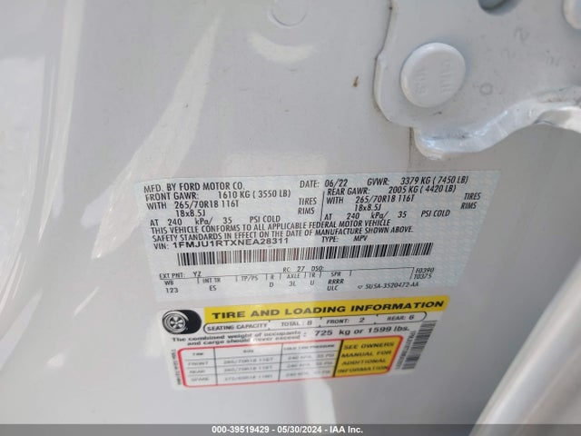 Ford Expedition Timberline 2022 1FMJU1RTXNEA28311 Image 9