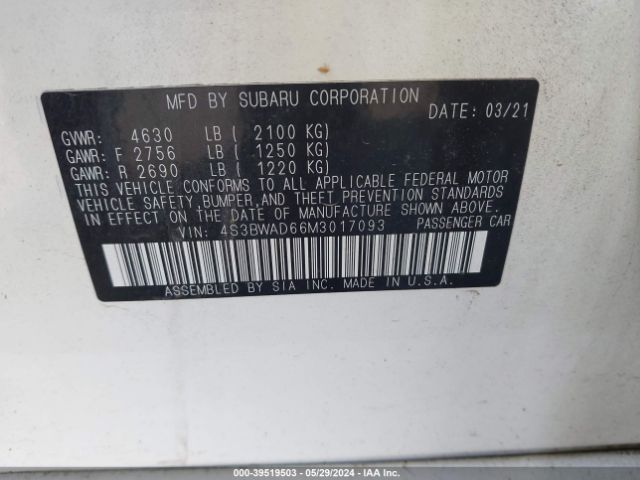 4S3BWAD66M3017093 Subaru Legacy Premium
