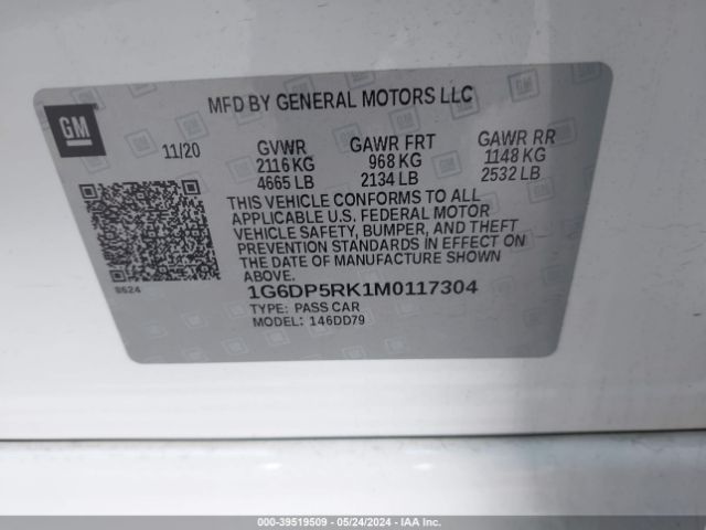 1G6DP5RK1M0117304 Cadillac Ct5 Sport