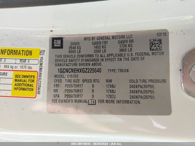 Chevrolet Silverado 1500 Wt 2016 1GCNCNEHXGZ225640 Image 9