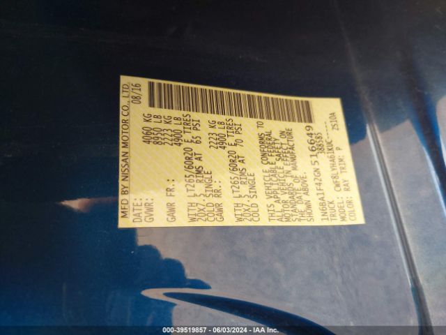 1N6BA1F42GN516649 Nissan Titan Xd Platinum Reserve Diesel