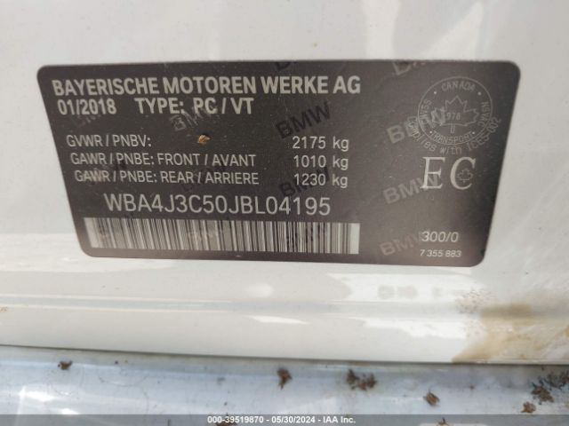WBA4J3C50JBL04195 BMW 430i Gran Coupe Xdrive