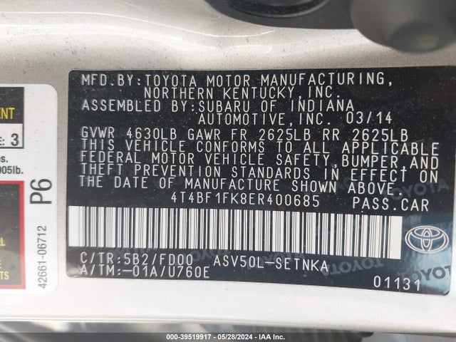 Toyota CAMRY LE 2014 4T4BF1FK8ER400685 Image 9