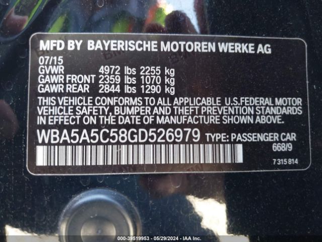 WBA5A5C58GD526979 BMW 528I