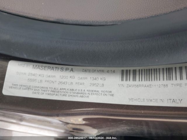 ZAM56RRAXE1112788 Maserati Quattroporte S Q4