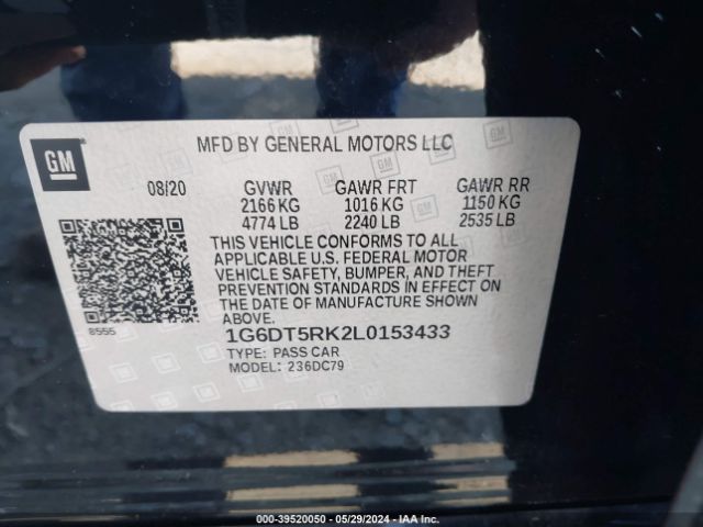 1G6DT5RK2L0153433 Cadillac Ct5 Premium Luxury