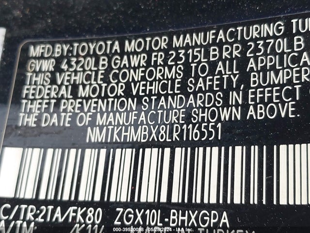 Toyota C-HR XLE 2020 NMTKHMBX8LR116551 Image 9