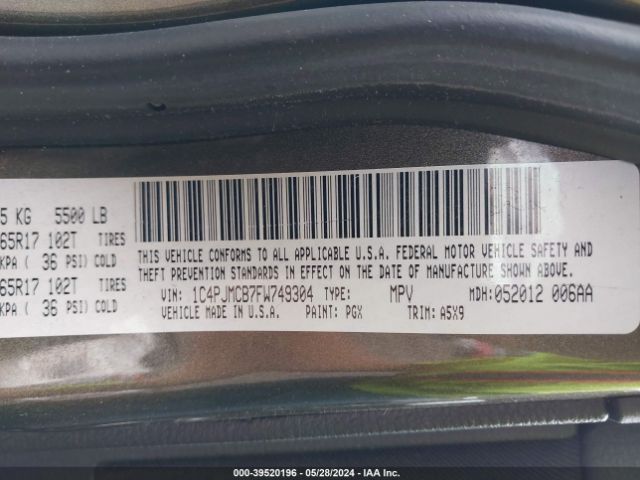 1C4PJMCB7FW749304 Jeep Cherokee Latitude