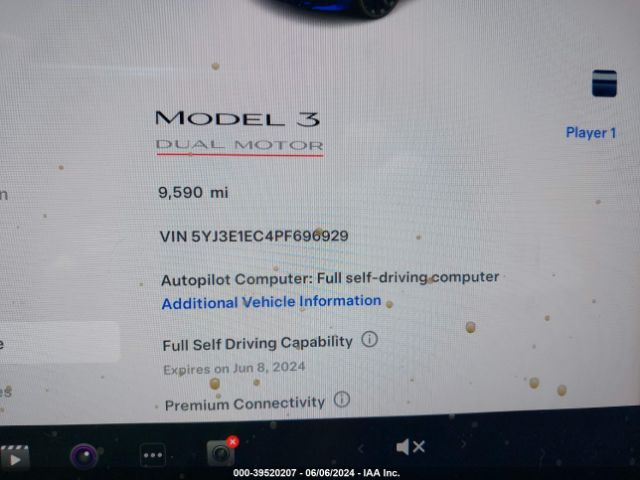 5YJ3E1EC4PF696929 Tesla Model 3 Performance Dual Motor All-wheel Drive