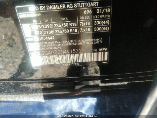 WDCTG4GB2JJ491572 Mercedes-Benz Gla 250 4matic