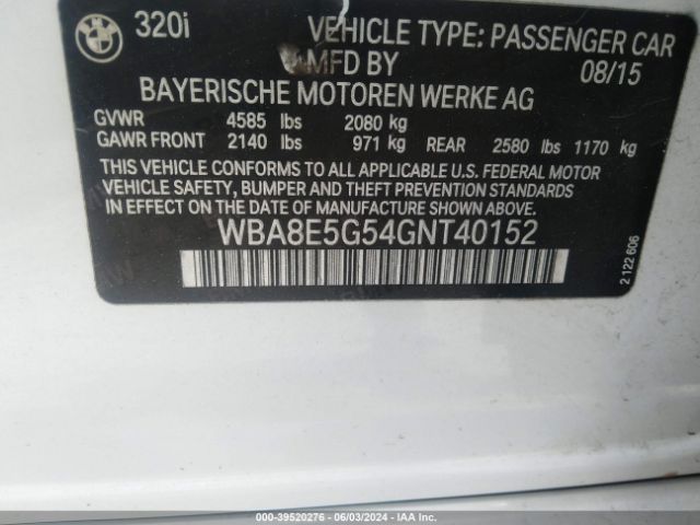 WBA8E5G54GNT40152 BMW 320i Xdrive