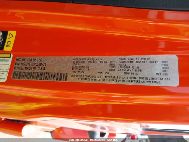 Jeep Gladiator Mojave 4x4 2023 1C6JJTEG2PL580778 Image 9
