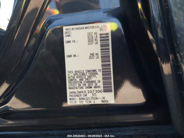 1N4AL3APXJC107300 Nissan Altima 2.5 S