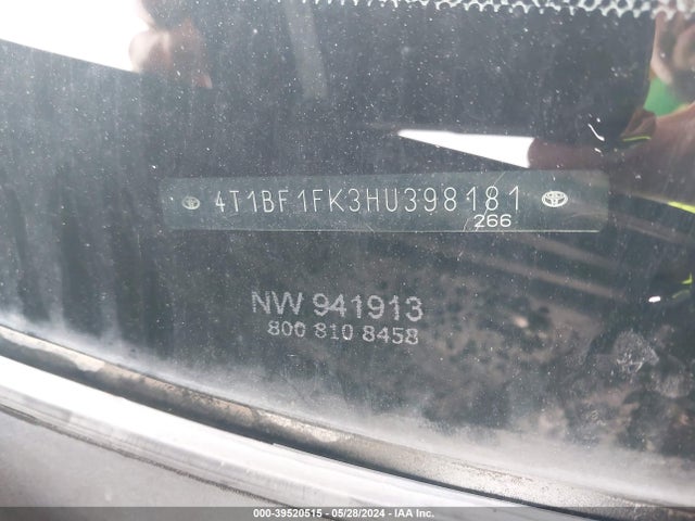 Toyota CAMRY SE 2017 4T1BF1FK3HU398181 Image 9