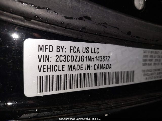 2C3CDZJG1NH143872 Dodge Challenger Gt