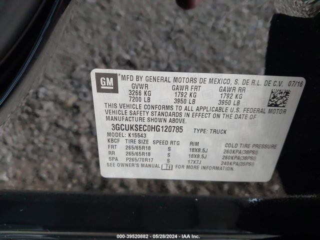 Chevrolet Silverado 1500 2lz 2017 3GCUKSEC0HG120785 Image 9