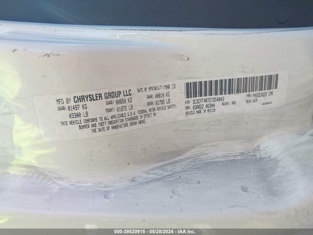 2013 FIAT 500 3C3CFFAR7DT654843 Photo 8