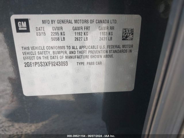 2G61P5S3XF9243093 Cadillac Xts Premium