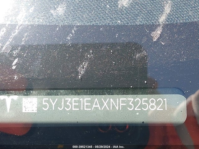 2022 TESLA MODEL 3 5YJ3E1EAXNF325821 Photo 8