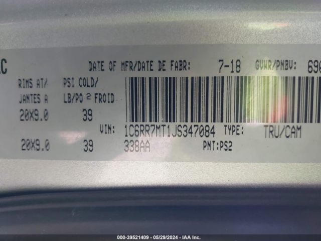 1C6RR7MT1JS347084 RAM 1500 Sport