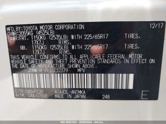 Toyota Rav4 Xle 2018 JTMWFREV9JJ732379 Image 9