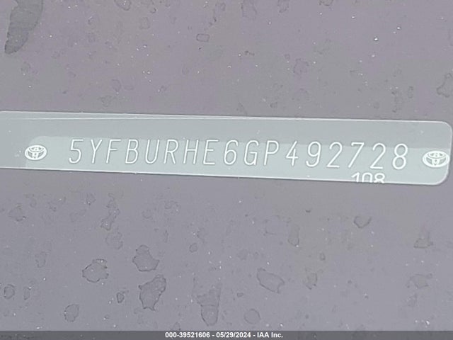 Toyota COROLLA L 2016 5YFBURHE6GP492728 Image 9