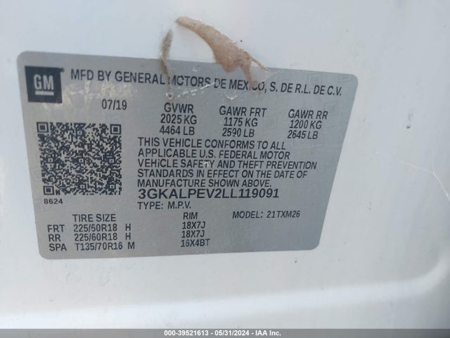 3GKALPEV2LL119091 GMC Terrain Fwd Slt