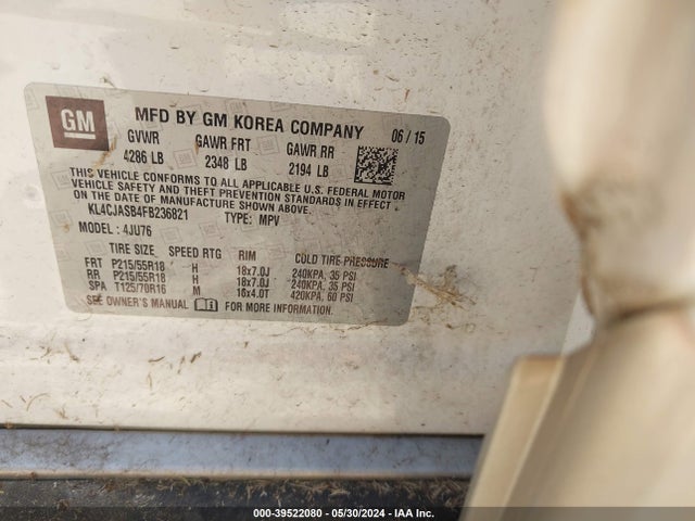 KL4CJASB4FB236821 Buick Encore