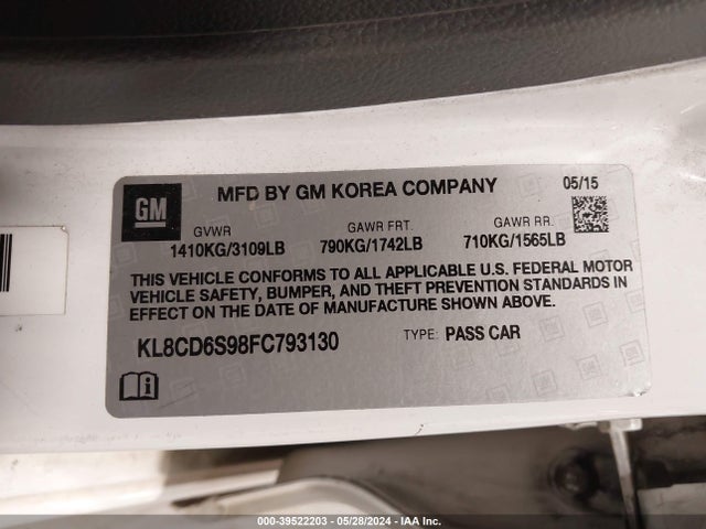 Chevrolet Spark 1lt Cvt 2015 KL8CD6S98FC793130 Image 9