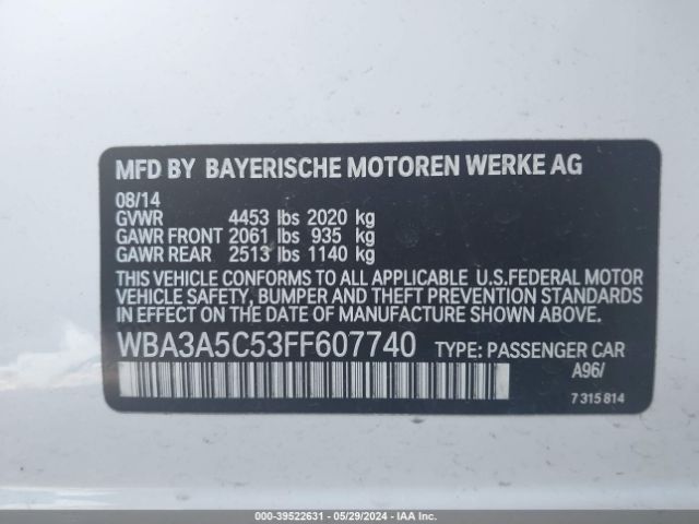 WBA3A5C53FF607740 BMW 328I