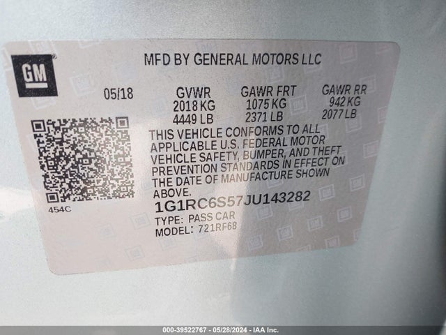 Chevrolet VOLT LT 2018 1G1RC6S57JU143282 Image 9